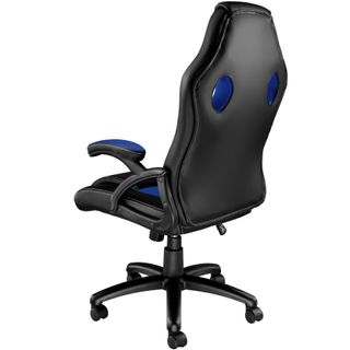 Silla gaming de escritorio giratoria con respaldo ajustable, azul