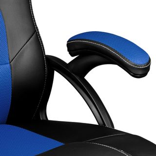 Silla gaming de escritorio giratoria con respaldo ajustable, azul