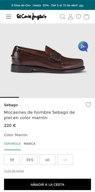 Mocasines Sebago Marrones Talla 40