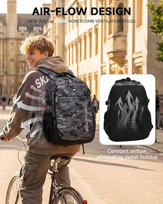 Amythe mochila 26L camuflaje Gris transpirable