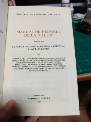 Manual de Historia de la Iglesia  Herder Tomo IX,X