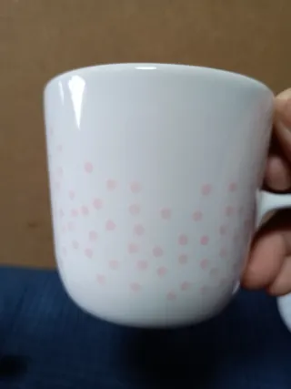 Tetera de porcelana rosa y blanca