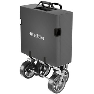 Carrito de mano plegable y estable con bolsa de transporte gris
