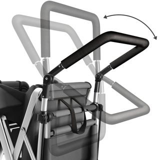 Carrito de mano plegable y estable con bolsa de transporte gris