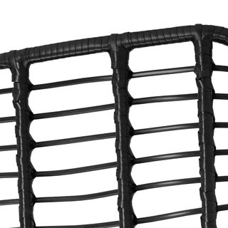 Conjunto de jardín para 2 personas, poliratán, filigrana, negro