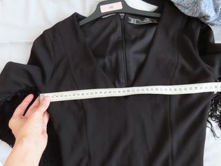 Vestido Zara Negro Flecos Talla XS