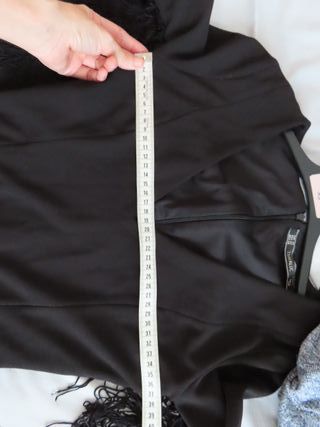 Vestido Zara Negro Flecos Talla XS