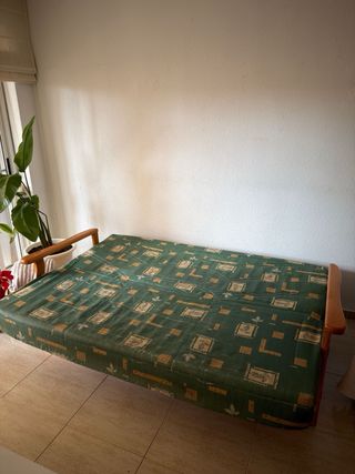 Sofá Cama Tela Madera