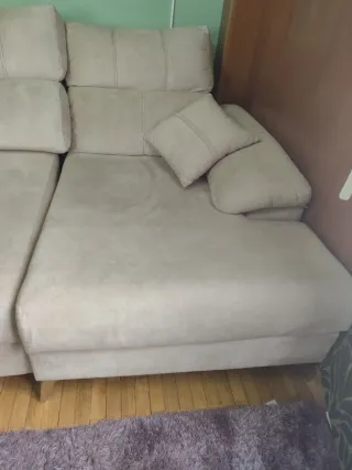 Sofá chaise longue beige 3,4m