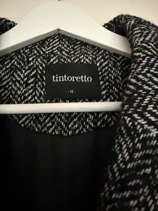 Abrigo mezcla lana espiga gris T-M Tintoretto