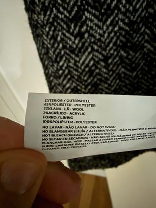 Abrigo mezcla lana espiga gris T-M Tintoretto