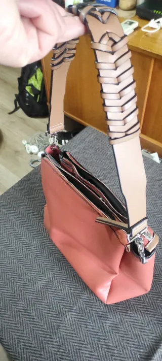 Bolso Parfois Piel Beige y Rosa