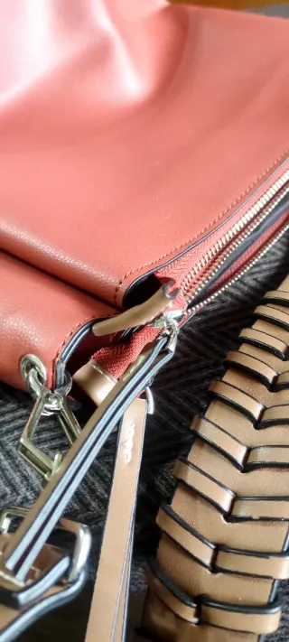 Bolso Parfois Piel Beige y Rosa