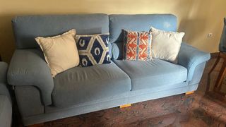 Sofás de tela azules