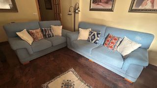 Sofás de tela azules