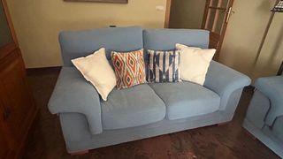 Sofás de tela azules