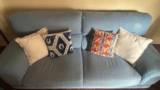 Sofás de tela azules