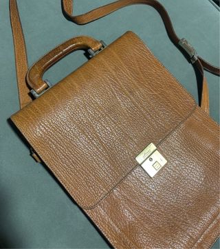 Bolso vintage piel marrón
