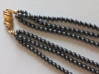 Collana Brev Vintage pietre dure grigie e rosa
