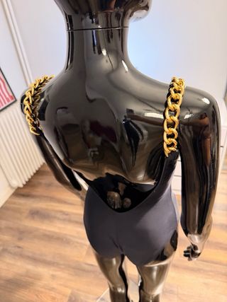 Bañador Moschino Negro con Cadena Dorada