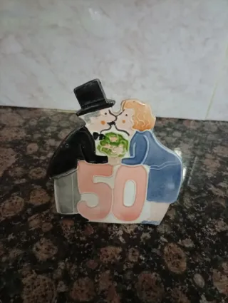 Figura Novios 50 Aniversario Cerámica