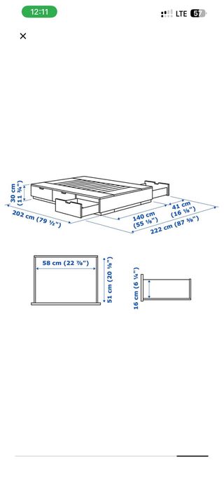 Estructura Cama NORDLI + Colchón MATRAND