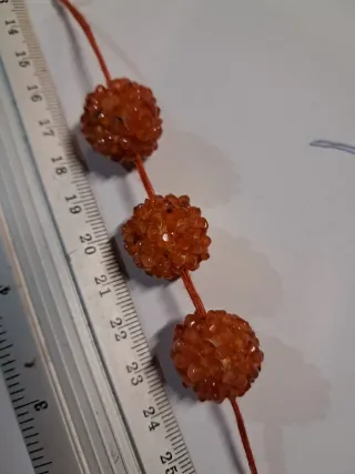 Palline tessili corniola arancioni