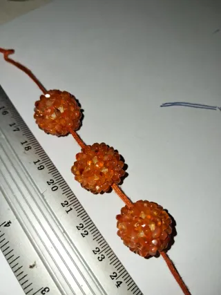 Palline tessili corniola arancioni