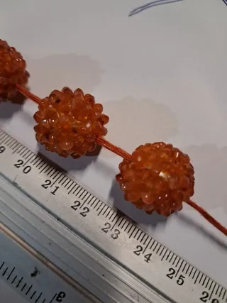 Palline tessili corniola arancioni