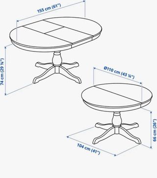 Mesa de comedor extensible de madera