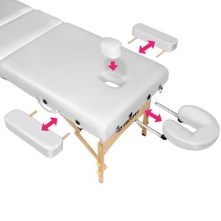 Camilla para masajes de 3 zonas, blanco