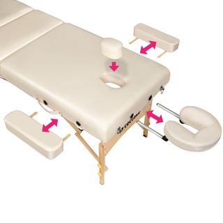 Camilla para masajes de 3 zonas, beige