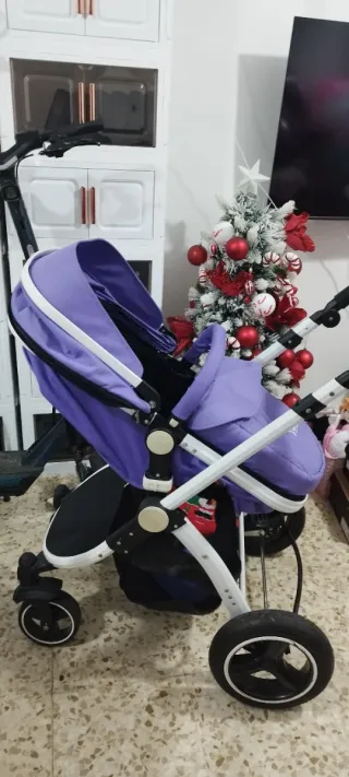 Carrito de bebé morado