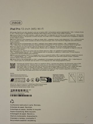 iPad Pro 13 M5 256GB Space Black Nuovo Sigillato