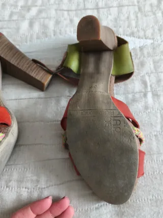 Sandalias de piel multicolor