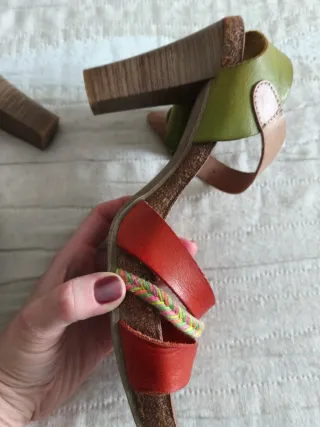 Sandalias de piel multicolor