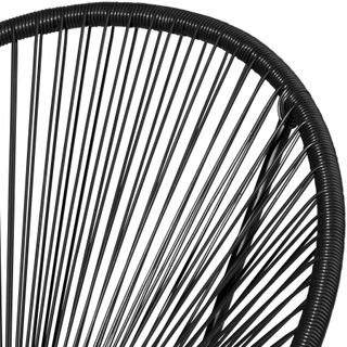 Set de 2 sillas de jardín con mesa de estilo retro Acapulco negro