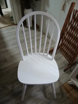 4 Sillas de Comedor de Madera Blanca