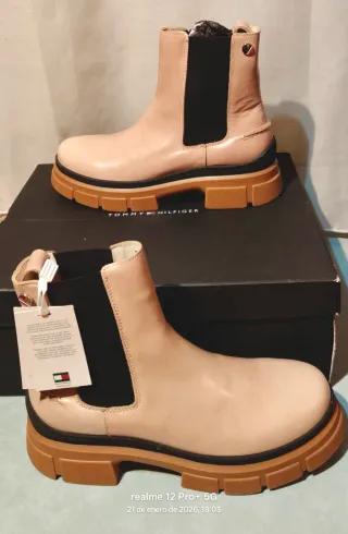 Botines Chelsea Piel Beige Tommy Hilfiger