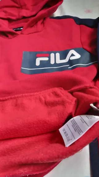 Felpa con cappuccio Fila per bambini rossa