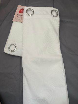 2 Tende Jacquard 135x275 Filtrante Fiori Bianco