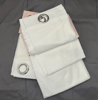 2 Tende Jacquard 135x275 Filtrante Fiori Bianco