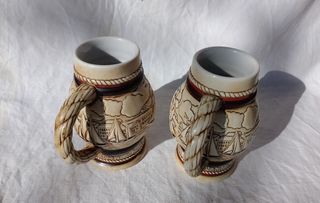 2 mini Boccali Birra Avon Navi Antiche collezione