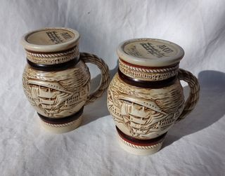 2 mini Boccali Birra Avon Navi Antiche collezione