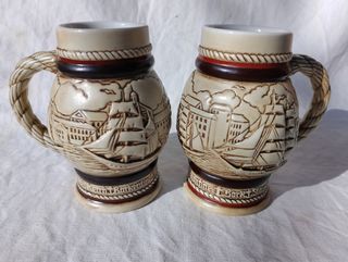 2 mini Boccali Birra Avon Navi Antiche collezione