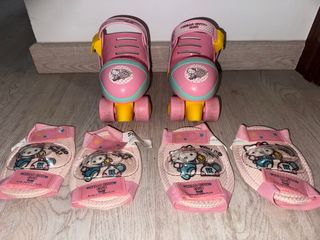 Patines Hello Kitty ajustables + protecciones