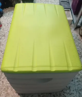 2 Baules de Almacenaje Resina 220L Blanco/Verde