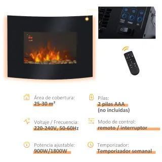 Chimenea Eléctrica Decorativa 900W/1800W