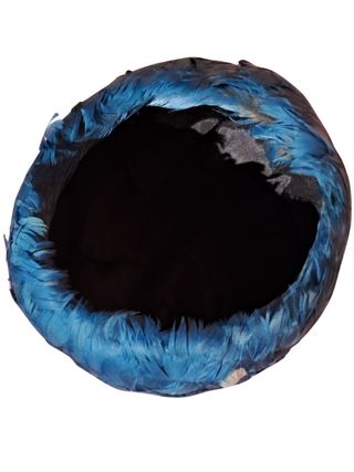 Sombrero vintage 50s Pillbox plumas