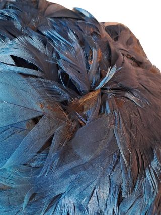 Sombrero vintage 50s Pillbox plumas